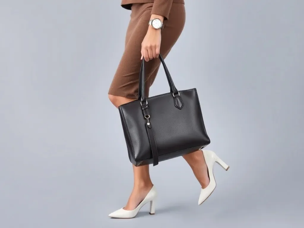 kobieta elegancko ubrana nosząca Torebkę buty i zegarek